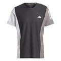 adidas Men's Own The Run Colorblock Tee T-Shirt, Black/Halo Silver/Grey Five, L Tall