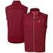 Men's Cutter & Buck Heather Crimson Alabama Tide Alumni Logo Mainsail Sweater Knit Fleece Full-Zip Vest