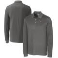 Men's Cutter & Buck Gray Georgia Bulldogs Alumni Logo Advantage Tri-Blend Pique Long Sleeve DryTec Polo