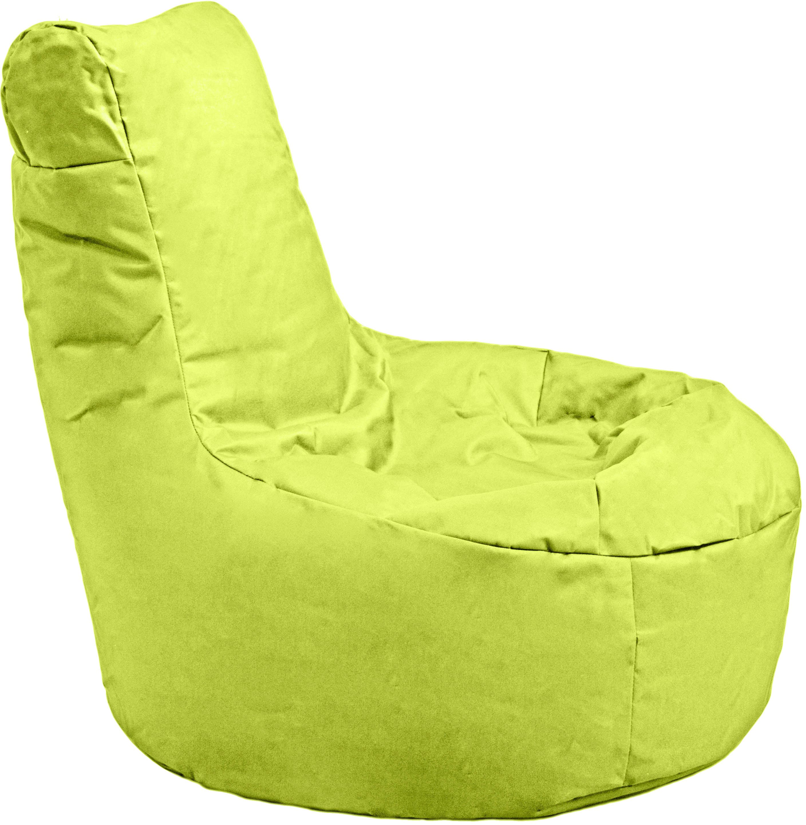 Sitzsack KINZLER "Chilly", grün (apfelgrün), B:78cm H:80cm, Polyester, Sitzsäcke, Loungesessel, Uni Farben, mit Rückenlehne, Outdoor geeignet