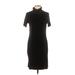 Calvin Klein Casual Dress - Sheath Turtleneck Short sleeves: Black Print Dresses - Women's Size Medium