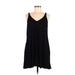 Blu Pepper Casual Dress - Shift V Neck Sleeveless: Black Print Dresses - Women's Size Medium