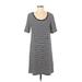 Neiman Marcus Casual Dress - Shift: Gray Stripes Dresses - Women's Size 4