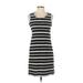 Max Studio Casual Dress - Shift: Black Stripes Dresses - Women's Size X-Small