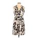 Allen B. by Allen Schwartz Casual Dress: White Animal Print Dresses - Women's Size 10