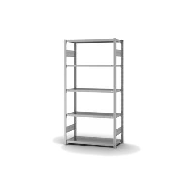 PROREGAL Fachbodenregal Stecksystem | Grundregal | HxBxT 200x100x40cm | 5 Ebenen | Fachlast 145 kg | Beidseitig nutzbar | Verzinkt Image