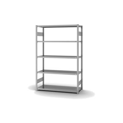 PROREGAL Fachbodenregal Stecksystem | Grundregal | HxBxT 200x130x50cm | 5 Ebenen | Fachlast 185 kg | Beidseitig nutzbar | Verzinkt Image