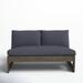 AllModern Louise 43" Wide Loveseat w/ Cushions Wood/Natural Hardwoods in Gray | Outdoor Furniture | Wayfair D491E07EBF104D63A2BCDDDDF4217CC3