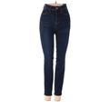 Madewell Jeans - Mid/Reg Rise Skinny Leg Denim: Blue Bottoms - Women's Size 24 - Dark Wash