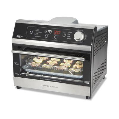 Hamilton Beach Digital Air Fryer Toaster Oven, 6 Slice Capacity, Black w/ Accents, 31220 in Black/Gray | 15.5 H x 17.5 W x 16.25 D in | Wayfair