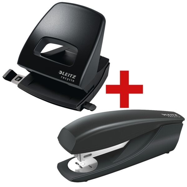 Leitz Locher »5003 NeXXt Recycle« inkl. Tacker / Heftgerät »5604 NeXXt Recycle« schwarz Image