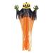 11' Orange and Black Hanging Pumpkin Halloween Decor