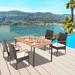 Costway 5PCS Patio Wicker Dining Set Armchairs Acacia Wood Table with - See Details