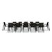 AllModern Evy Rectangular 12 - Person 133.9" Long Outdoor Dining Set Wood/Teak in Black/Brown/White | 133.9 W x 39.5 D in | Wayfair