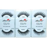 3 Pairs AmorUs 100% Human Hair False Long Eyelashes # 30 compare Red Cherry