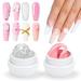 AIMEILI Solid Extension Nail Gel 2pcs Clear Pink Nail Extension Gel Solid Sculpture Gel Hard Gel for Nails Nail Carving Gel Rhinestones Glue Gel Gel Nail Extension Solid Gel Nail DIY