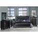 Rosdorf Park Jabar Faux Upholstered LED Panel Bedroom Set King 3 Piece: Bed, Dresser, Mirror Upholstered in Black | 60 H x 84 W x 88.5 D in | Wayfair