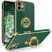 iPhone 11 Case iPhone 11 Phone Case Electroplated iPhone 11 Case with 360Â° Ring Holder Kickstand Soft TPU Car Mount Supported Shockproof Protective Plating iPhone 11 Case Cover Midnight Green