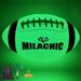 MILACHIC Football Glow in the Dark Football Size 9 Luminous Glowing Football Super Grip Composite Leather Football Balls with Pump and Ball Carry Bag