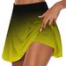 QIIBURR Womens Shorts for Summer Womens Summer Pleated Tennis Skirts Athletic Stretchy Short Yoga Fake Two Piece Trouser Skirt Shorts Womens Shorts Athletic Tennis Skirt Pleated Summer Shorts Women