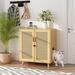 Tucker Murphy Pet™ Modern Cat Litter Box Enclosure w/ Lock & Sisal Door Manufactured Wood in Brown | 35.4 H x 31.5 W x 19.7 D in | Wayfair