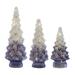 The Holiday Aisle® LED Frosted Glass Tree Decor Set of 3 Glass/Mercury Glass in Blue/Brown | 15.75 H x 6 W x 6 D in | Wayfair