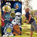 Star Wars Birthday Decorations Galaxy Wars Toss Games with 4 Bean Bags Hanging Banner and Hanging Ribbon Indoor Outdoor Fun Throwing Game Background Banner Party Event Kids Adult