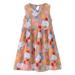 Tosmy Dresses For Girls Toddler Summer Sleeveless Cartoon Cat Print Princess Dress Casual Dress Home Wear Party Dress