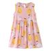 Tosmy Girls Dresses Toddler Summer Sleeveless Cartoon Print Princess Dress Casual Dress Home Wear Fashion Party Dress