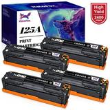 4-Pack 125A Black Toner Cartridges CB540A Toner Cartridge Replacement for HP 125A CB540A Works with HP Color LaserJet CM1312 MFP Series HP Color LaserJet CP1215 CP1515 CP1518 Series (Black 4-Pack)