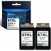 Replacement Black 67XL 67 XL High Yield Ink Cartridge compatible for HP Deskjet 2755 2752 2755e Envy 6075 6055 6000 Envy Pro 6455 6452 6400 Deskjet Plus 4155 4152 Printer (2 Pack)