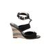 White House Black Market Wedges: Brown Print Shoes - Women's Size 8 1/2 - Open Toe