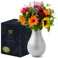 Fovere - Large Decorative Urn for Human Ashes Adult – Silver Cremation Urns for Human Ashes – Unique Funeral Urn for Display at Home. Beautiful Modern Flower Vase Ash Urn for Adult, Child or Pet Ashes