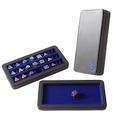 Forged Dice Co. Reliquary Standard Divided Dice Case with Dice Tray for Polyhedral Dice Sets - 21 Felt-Lined Chambers - Magnetic Lid Closure - Metal Dice Storage Box - Blue