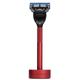 Bolin Webb Generation Razor and Stand in Red. Fitted with Gillette Fusion5 Blade. Luxury Razor for Men.