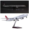 18.5" 1:157 Turkish Airlines Boeing B777 Simulation Model Aircraft Civil Airliner with Wheels And Lights Airbus Airplane Models Alloy Diecast Plane Metal Toy Plane Model Air Bus Metal,led