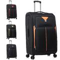 ATX Luggage Extra Large Suitcase Expandable Durable Lightweight Suitcases with 4 Dual Spinner Wheels and Built-in 3 Digit Combination Lock (Black/Orange, 32 Inches, 159 Liters)