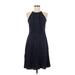 Banana Republic Casual Dress - A-Line: Blue Argyle Dresses - Women's Size 2