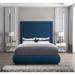 Ebern Designs Prudhoe Solid Wood & Platform Bed Wood & /Upholstered/Polyester in Blue | 72 H x 85.5 W x 89 D in | Wayfair