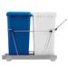 Rev-A-Shelf Double Pull Out Trash Can 35 Qt for Kitchen Stainless Steel in Blue/White | Wayfair RV-18KD-11RC-S