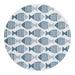 Blue/Navy 120 x 120 x 0.13 in Area Rug - Unique Loom Outdoor Coastal Indoor/Outdoor Area Rug | 120 H x 120 W x 0.13 D in | Wayfair 3197486