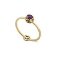 Gucci Interlocking 18ct Yellow Gold Amethyst Ring D - Q.5