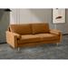 Everly Quinn Romanus 69.7" Square Arm Sofa w/ Reversible Cushions Velvet/Polyester in Brown | 33.1 H x 69.7 W x 30.25 D in | Wayfair