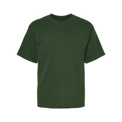 M&O MO4850 Youth Gold Soft Touch T-Shirt in Forest Green size XS | Cotton 4850