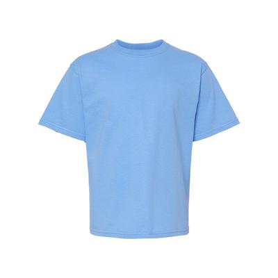 M&O MO4850 Youth Gold Soft Touch T-Shirt in Carolina Blue size Small | Cotton 4850