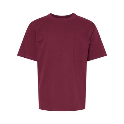 M&O MO4850 Youth Gold Soft Touch T-Shirt in Maroon size Medium | Cotton 4850