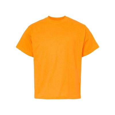 M&O MO4850 Youth Gold Soft Touch T-Shirt in Safety Orange size Small | Cotton 4850