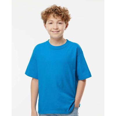 M&O MO4850 Youth Gold Soft Touch T-Shirt in Turquoise size XL | Cotton 4850