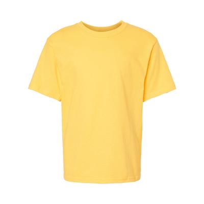 M&O MO4850 Youth Gold Soft Touch T-Shirt in Yellow size XS | Cotton 4850