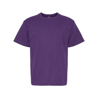 M&O MO4850 Youth Gold Soft Touch T-Shirt in Purple size XL | Cotton 4850